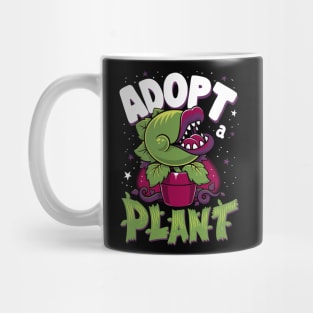 Adopt a Plant -  Kawaii Cartoon Venus Flytrap  - Creepy Cute Musical Horror Mug